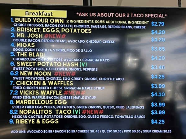 7.2 Vicki's Waffle Breakfast Taco-Luna's Tacos-Round Rock