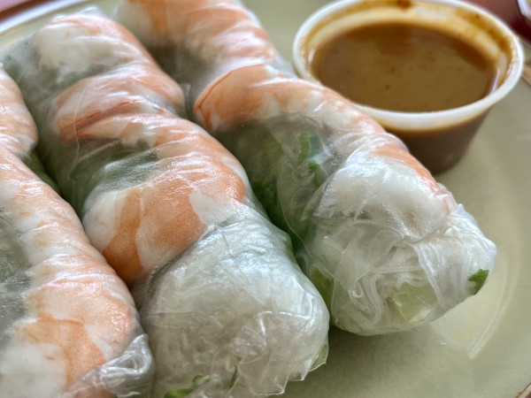 Soft Spring Rolls with Shrimp-Ka-Prow Thai and Sushi Bistro-Austin