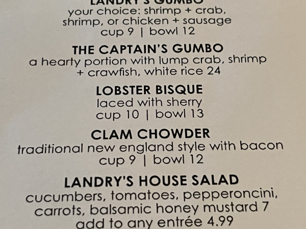 Lobster Bisque-Landry's Seafood House-Corpus Christi