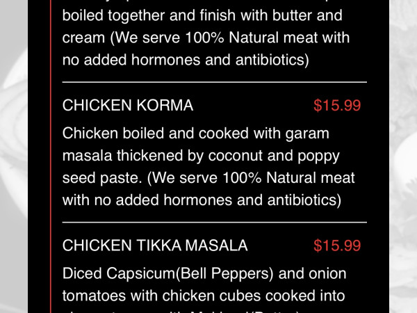 Chicken Korma-Rock 'N' Grill Authentic Indian Cuisine & Bar-Round Rock