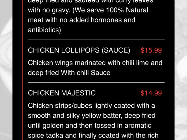 Chicken Lollipops (Sauce)-Rock 'N' Grill Authentic Indian Cuisine & Bar-Round Rock