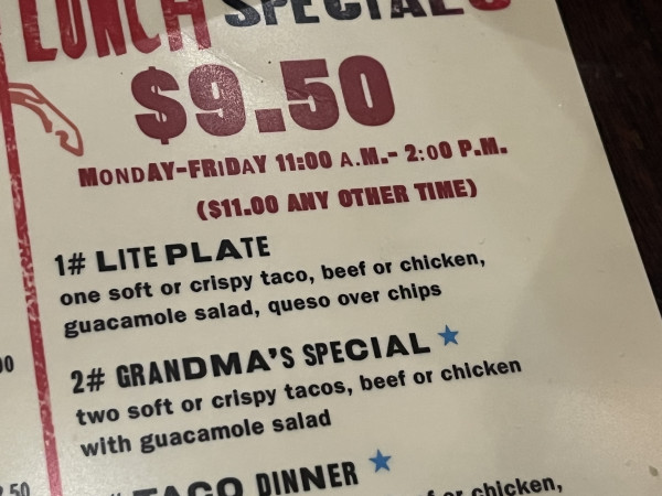 1# Lite Plate-Maudie's Hacienda-Austin