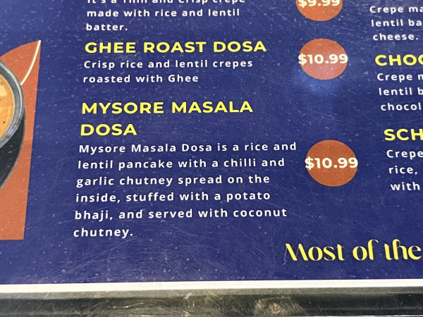 Mysore Masala Dosa-Desilicious Cafe - Indian Pure Vegetarian/ Vegan Restaurant-Austin