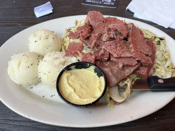 Corned Beef & Cabbage-B.D. Riley's Irish Pub at Mueller-Austin